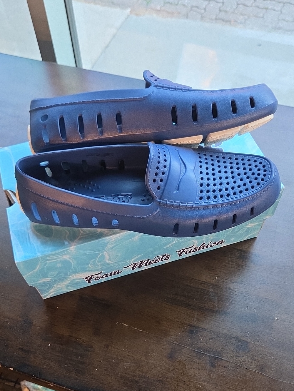 Floafers Size 12 Men's Slip-On Casual Water-Resistant Loafers - Blue NEW